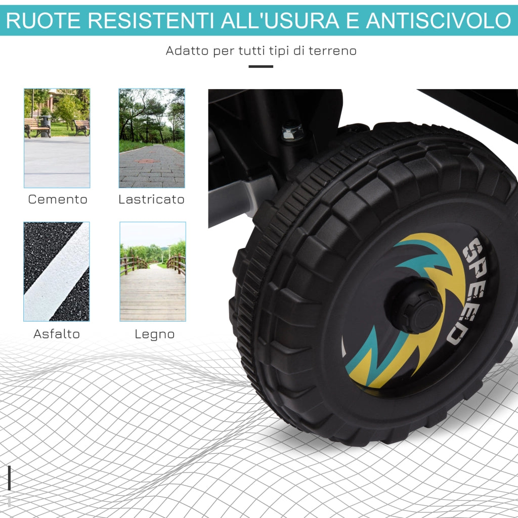 EasyComfort Quad Elettrico per Bambini 18-36 Mesi con Batteria Ricaricabile da 6V, 72x40x45.5 cm, Nero