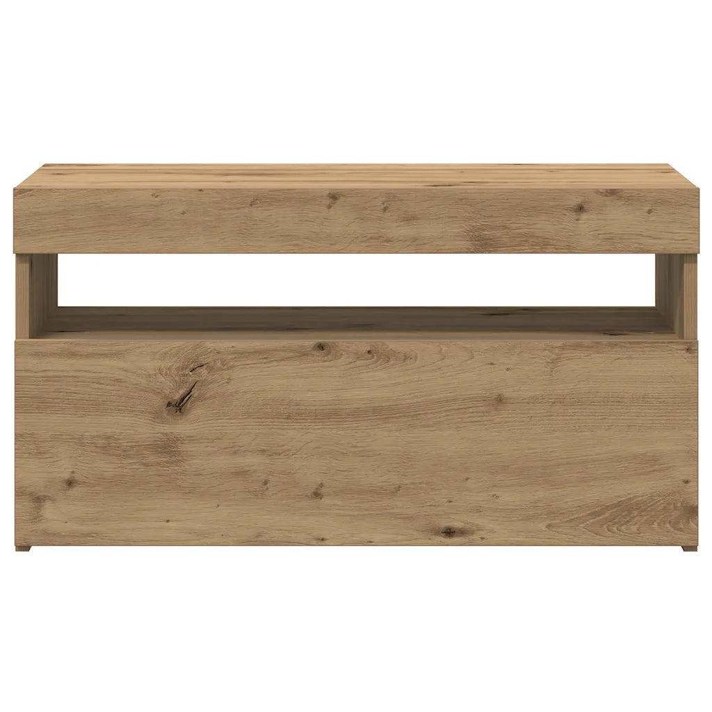 Mobile Porta TV con LED Artigianale 75x35x40 cm Multistrato