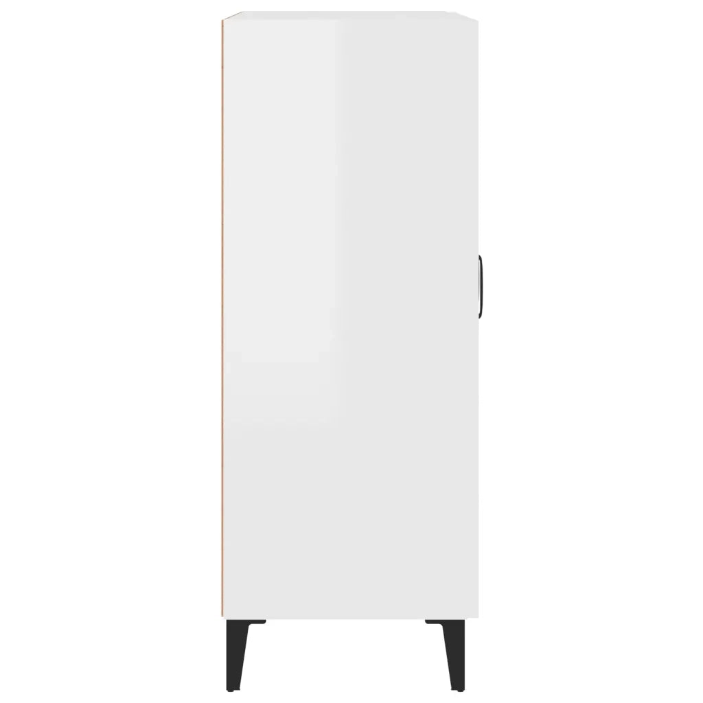 Credenza-Buffet-Armadio da cucina 69,5x34x90 cm in Legno Multistrato Bianco Lucido 266137