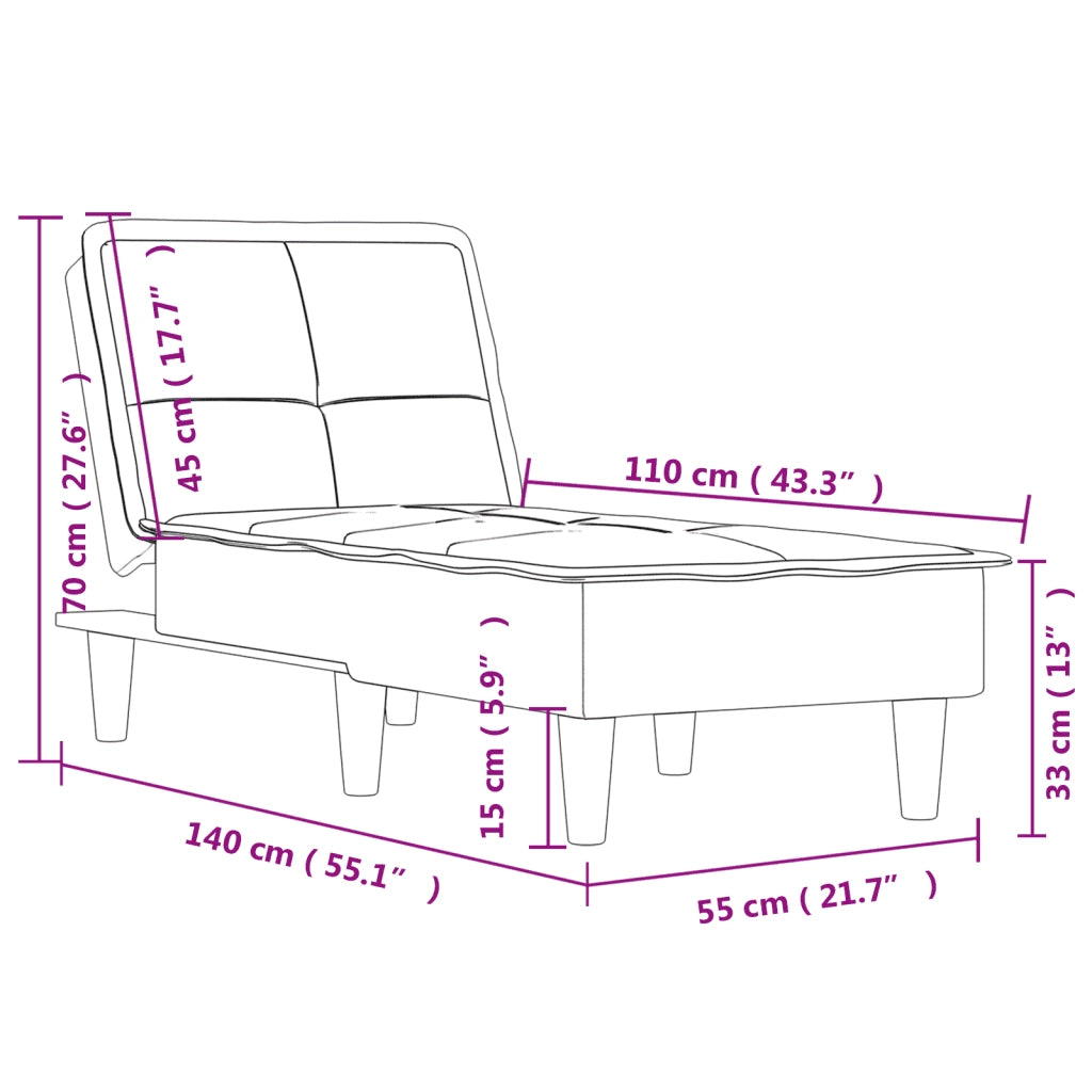 Chaise Longue in Tessuto Grigio Scuro 352841