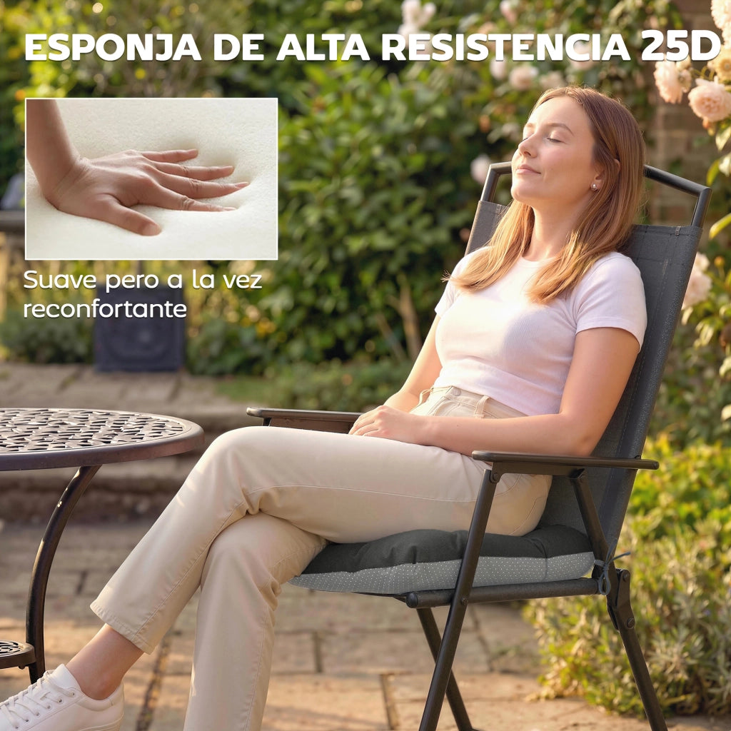 Cuscini per Sedie da Giardino ¨C ZephMum ¨C Grigio Scuro 39,5x39,5x10 cm
