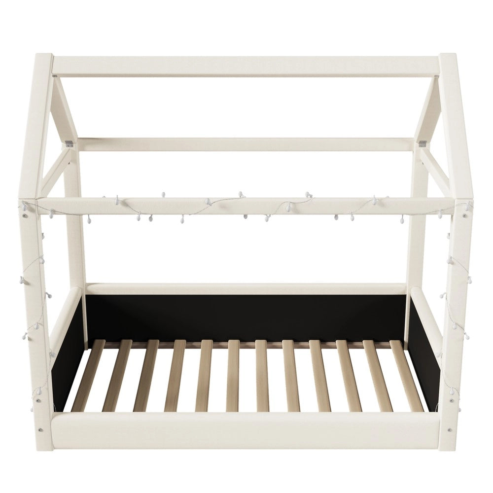 Letto Imbottito con LED ¨C MINIMAL ¨C Beige 90x200