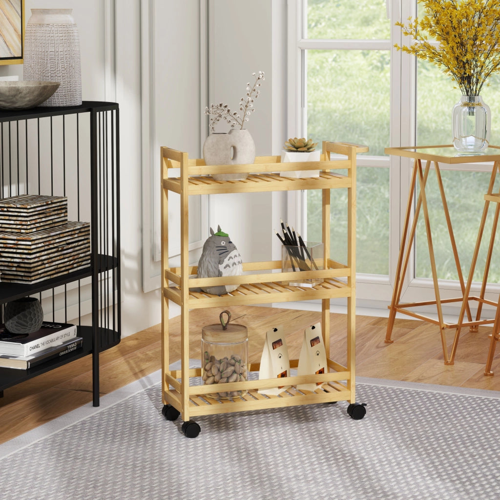 Carrello da servizio 3 piani ¨C Minimal ¨C Bamb¨´ 55x75x20 cm