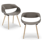 Set 2 sedie in polipropilene DILETTA con gambe in faggio, resistente ai raggi UV, design moderno, ideale per sala da pranzo, cucina, sala d’attesa, bar, ristoranti, colore Petrolio