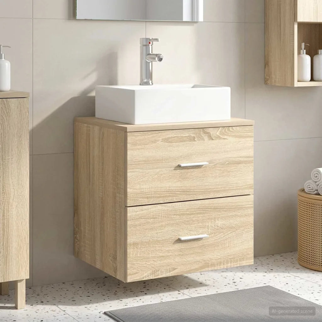 Mobile Lavabo da Parete Rovere Sonoma 49,5 x 41 x 62,5 cm