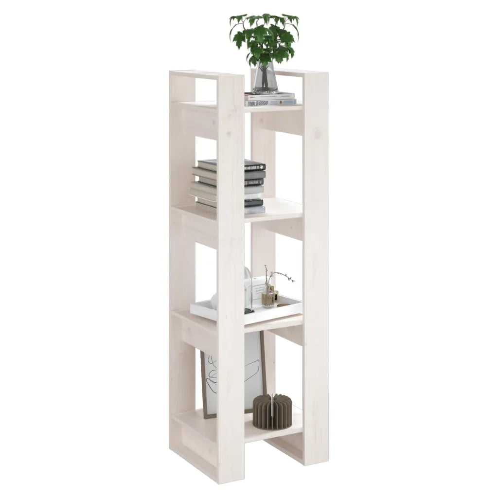 Libreria/Divisorio Bianco 41x35x125cm in Legno Massello di Pino 813865