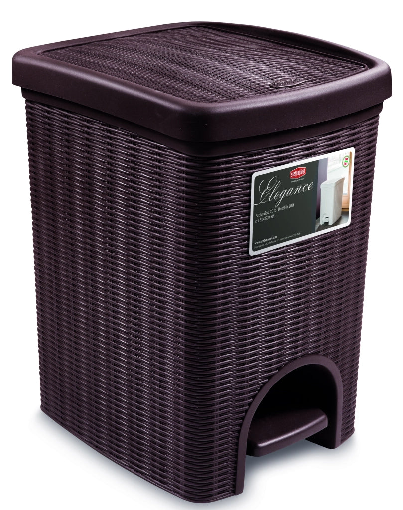 Stefanplast PATTUMIERA BAGNO ELEGANCE Lt.20 - cm. 31x27,5x39 h col. Tortora