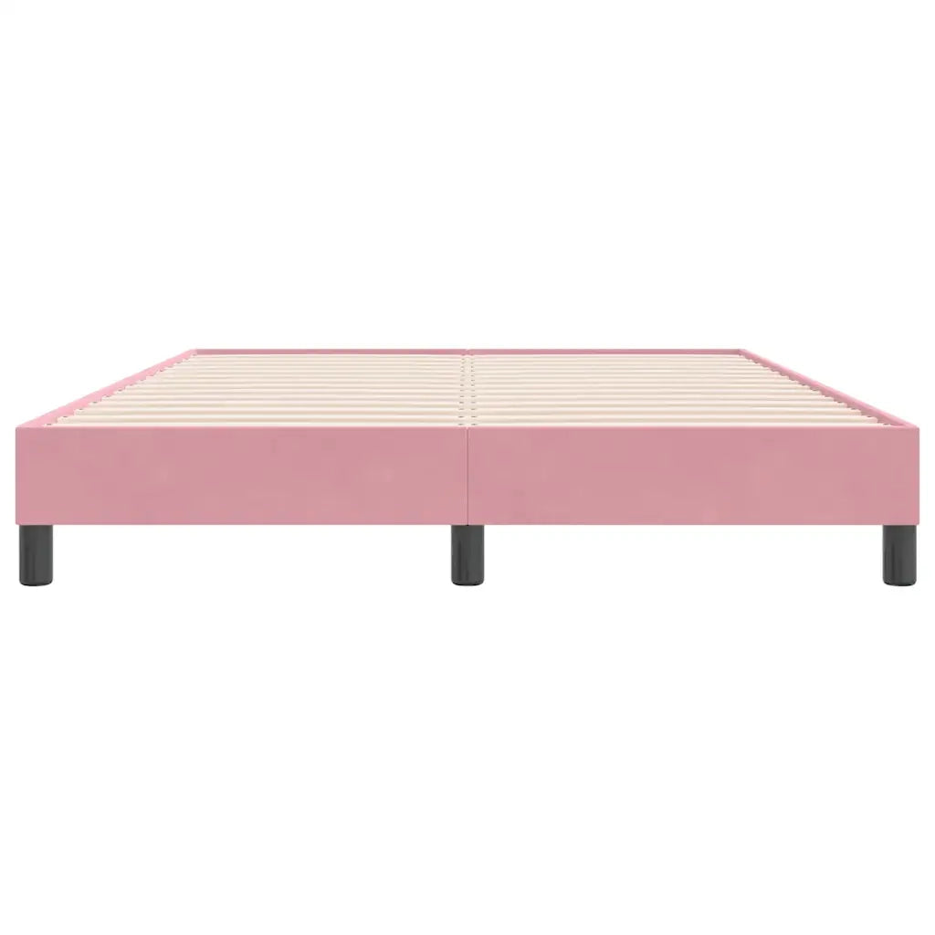 Letto a Molle senza Materasso Rosa 160x220 cm in Velluto 3315884