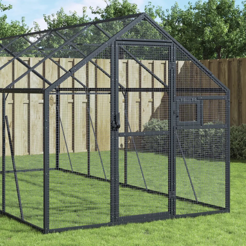vidaXL Voliera Antracite 1,79x8x1,85 m in Alluminio