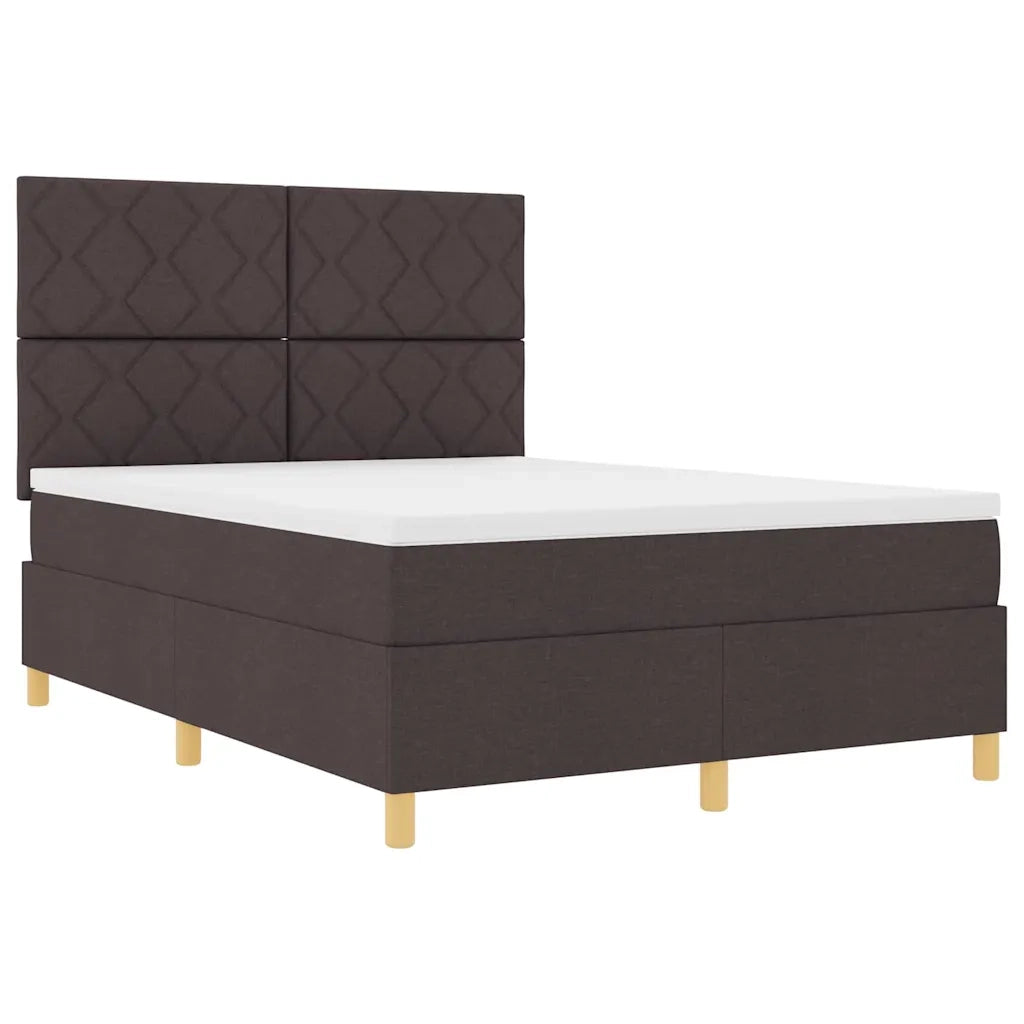 Letto a molle con materasso Marrone Scuro 160 x 200 cm Tessuto 3339710