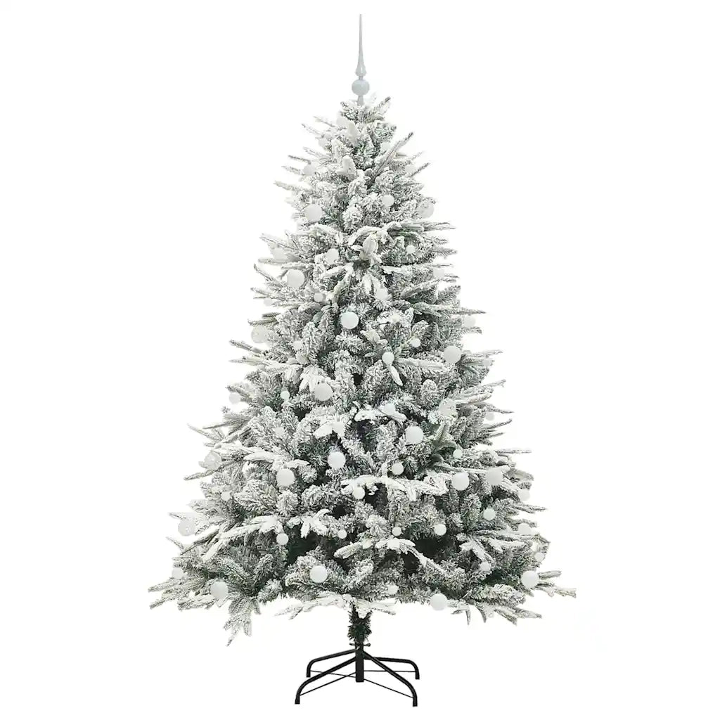 Albero di Natale Artificiale Pre-illuminato con Set di Palline