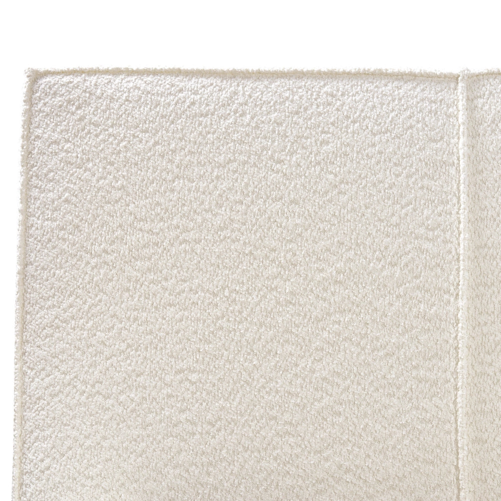 Letto matrimoniale in tessuto bouclé bianco sporco 160 x 200 cm stile moderno