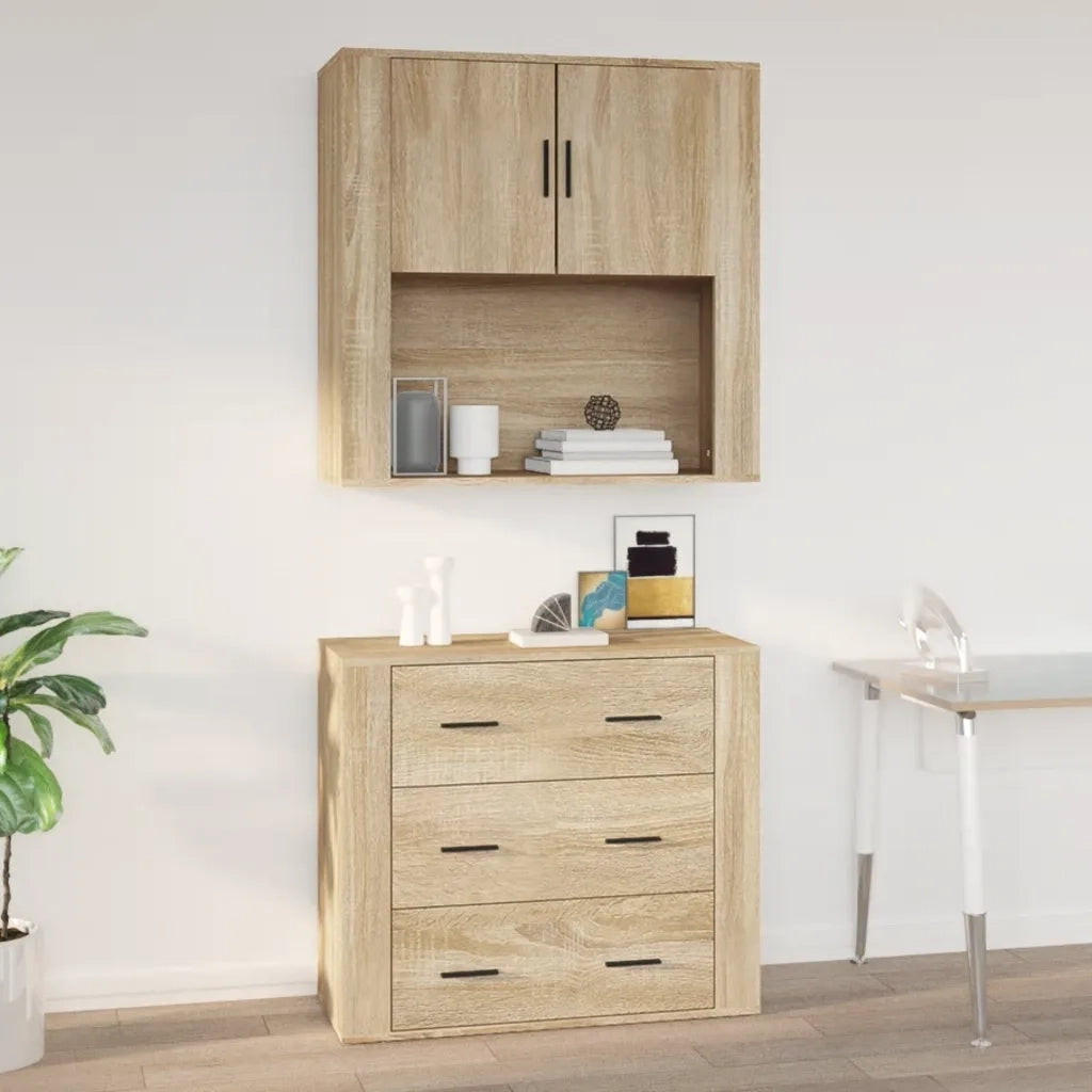 Armadietto a Muro | Mobile a Parete Rovere Sonoma 80x33x80 cm Legno Multistrato