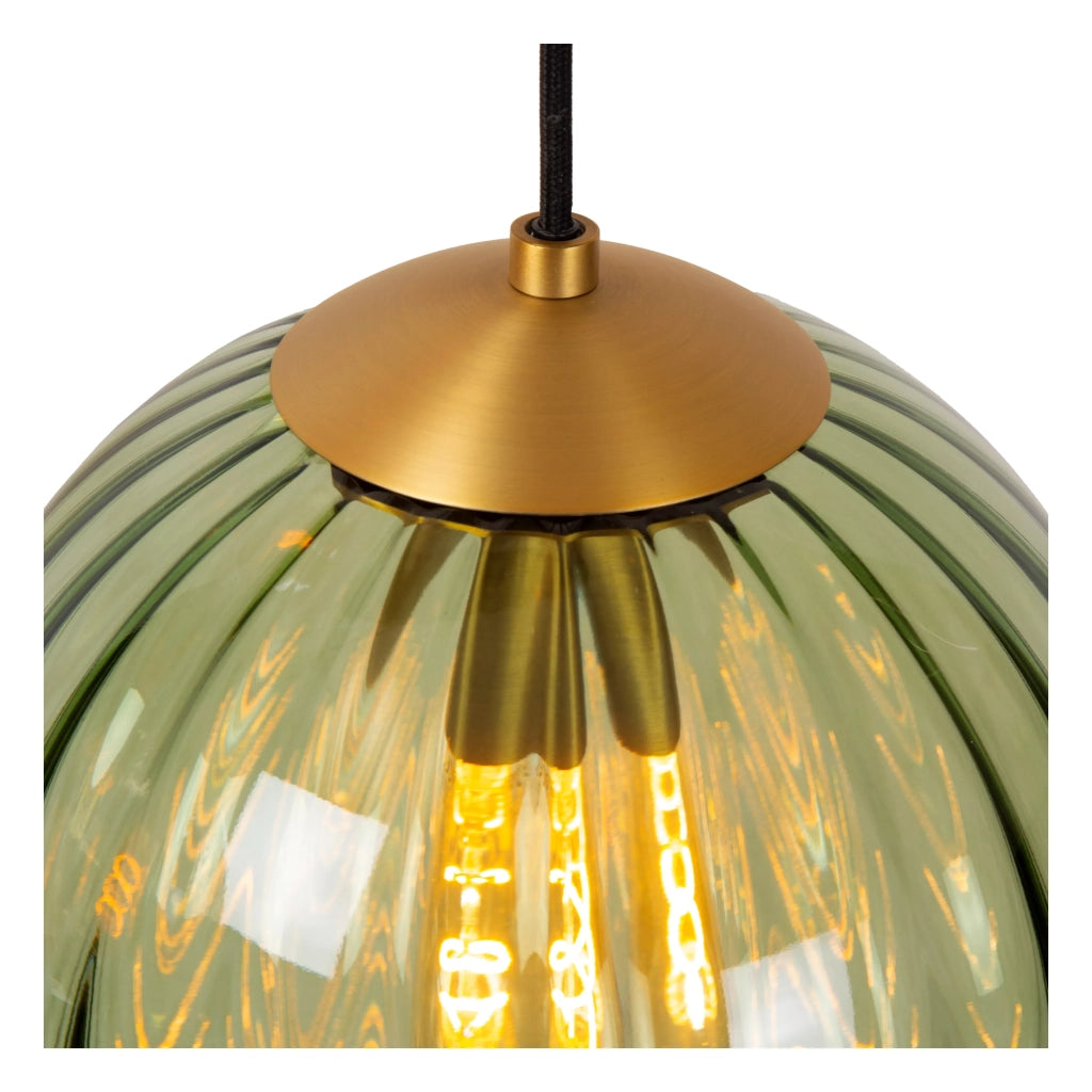 Lampada sospensione sfera vetro verde Monsaraz E27 40W Lucide