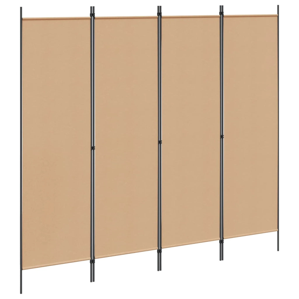 Divisorio Ambienti | Divider per stanze | Paravento a 4 Pannelli Beige 200 x 180 cm Tessuto