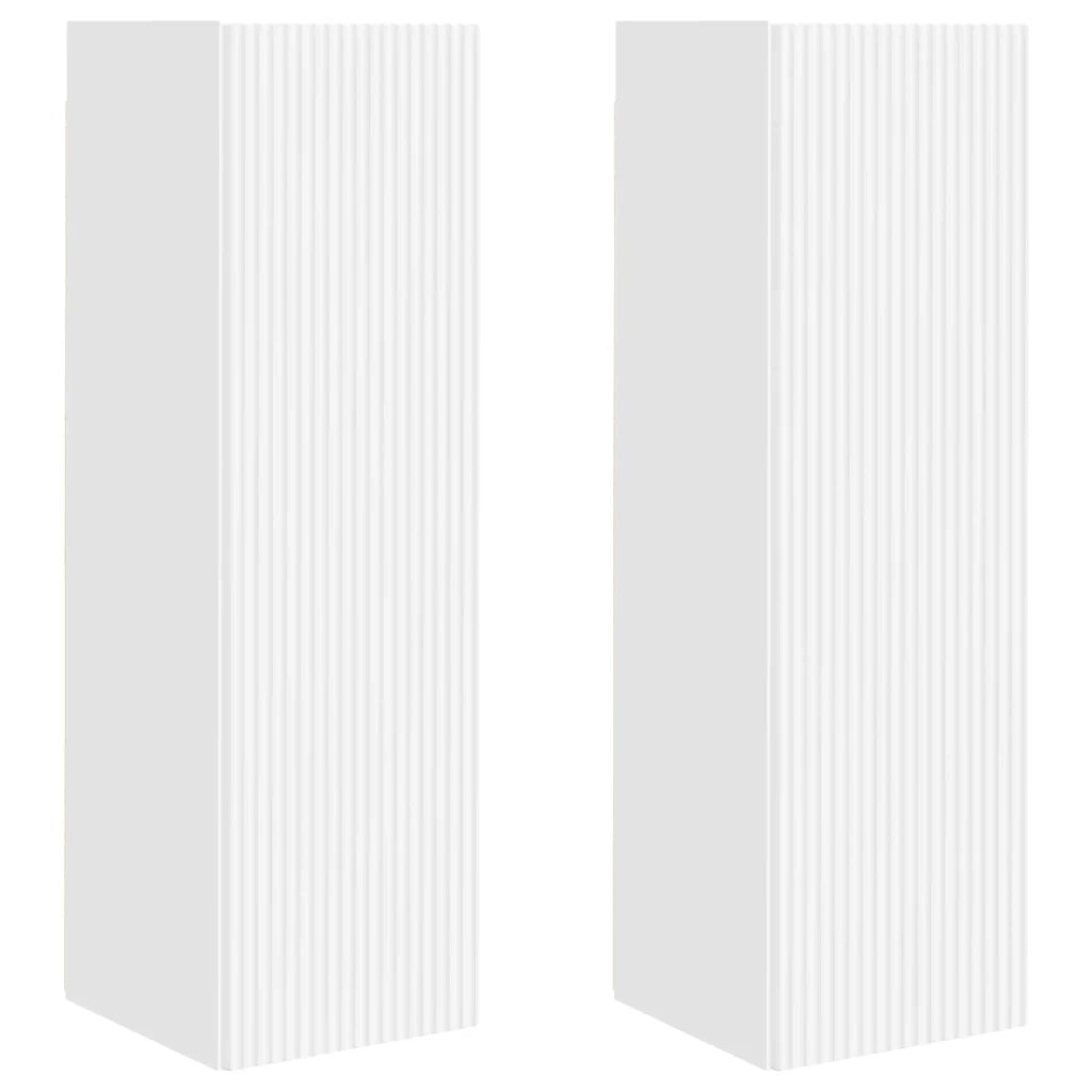 Mobile TV da parete 2 pz-Set di 2 Mobile TV a Muro-Credenza TV Bianco 30 x 31 x 100 cm