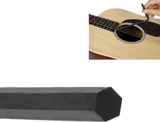 Chiave per truss rod 5mm - Chiave per attacco di chitarra - Chiave per truss rod - Nero - Metallo - 12,5 x 7 cm