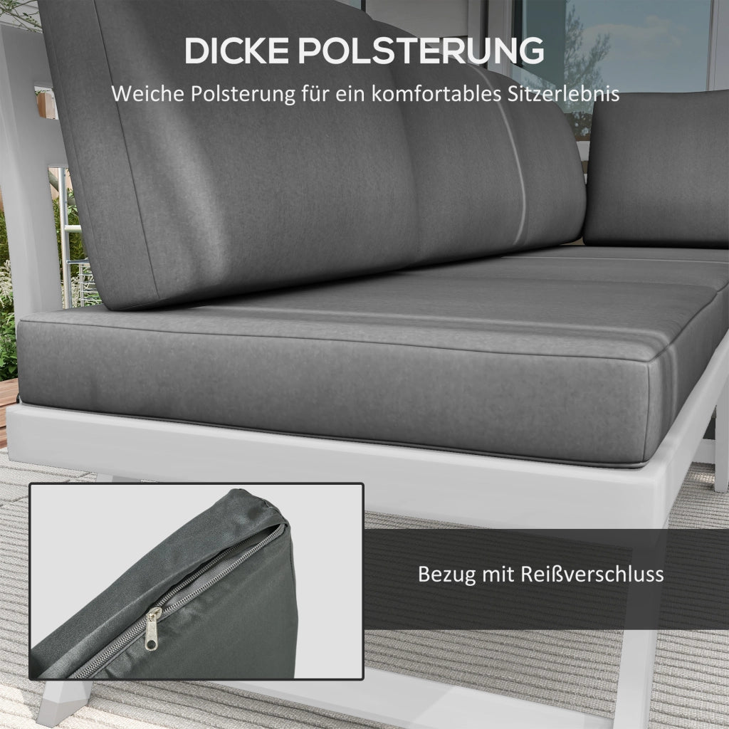 Set Divano da Giardino 4 Pezzi con Cuscini ¨C MINIMAL ¨C Polyrattan Grigio