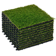 Tappeto erba sintetica 10 pezzi ¨C Zephmum ¨C Verde scuro 20mm 30x30cm