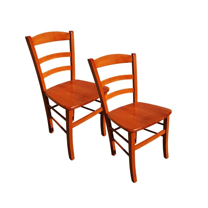 SEDIA IN LEGNO COLORE CILIEGIO 45X45X88 CM CM MODELLO PAESANA CON SEDUTA COMPATTA IN LEGNO MASSELLO SCHIENALE ALTO - 2PZ