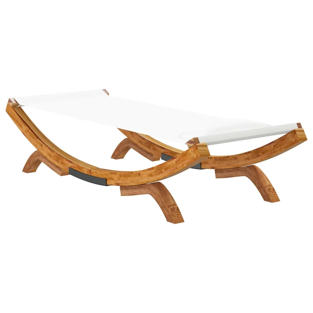 Lettino Prendisole 100x188,5x44 cm in Legno Curvato Crema 313947