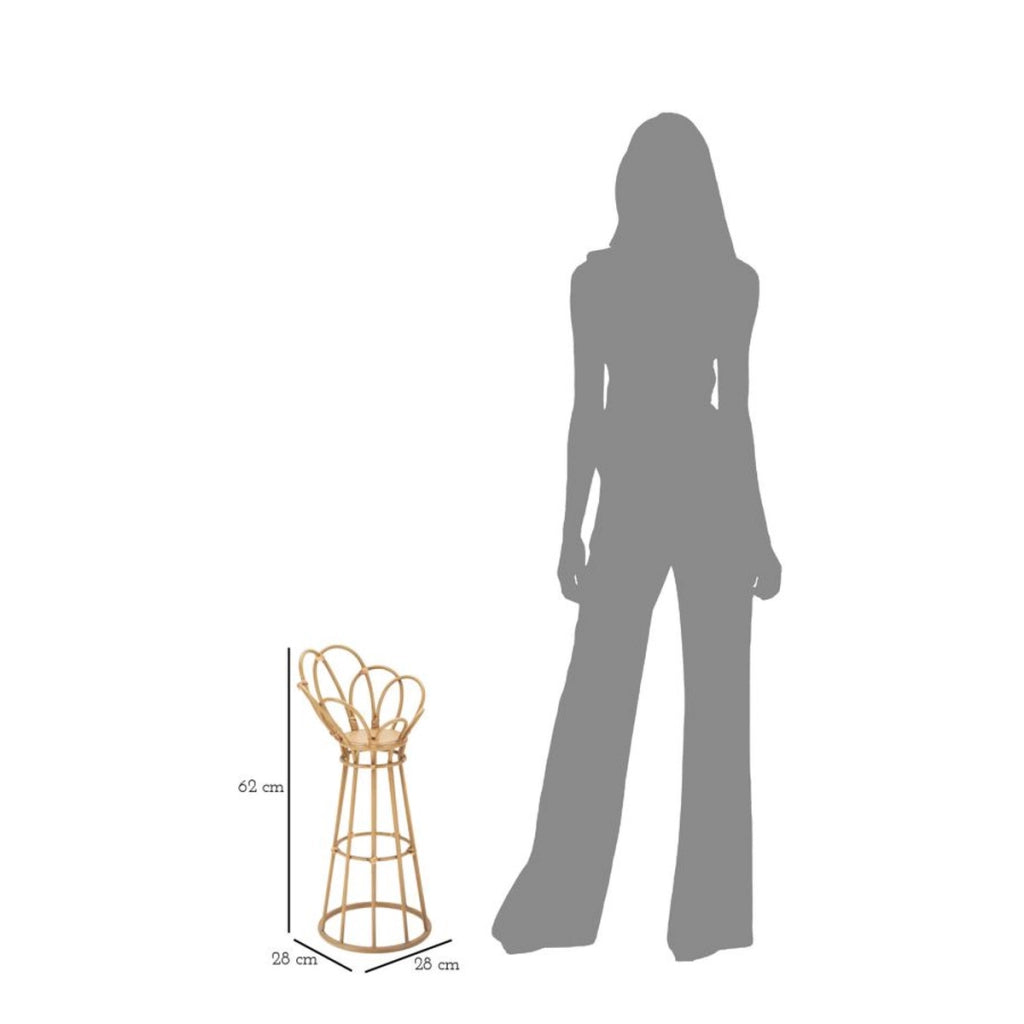 Porta-vaso Panama Tower in ferro e rattan Ø 28x62 cm