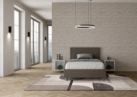 Letto 1 Piazza e Mezzo 120x190 cm con Rete e Contenitore Adele Cappuccino