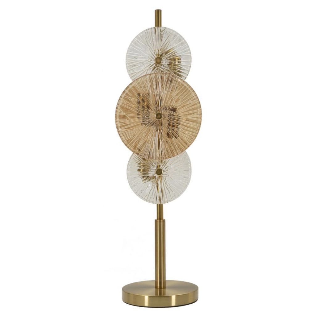 Lampada da Tavolo VKH919, Marrone, Vetro, 20x18x66 cm