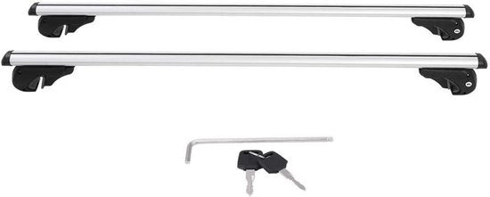Dakdrager universale in alluminio 120 cm - Stang a doppia vite con chiusura rail - Carico massimo 150 kg