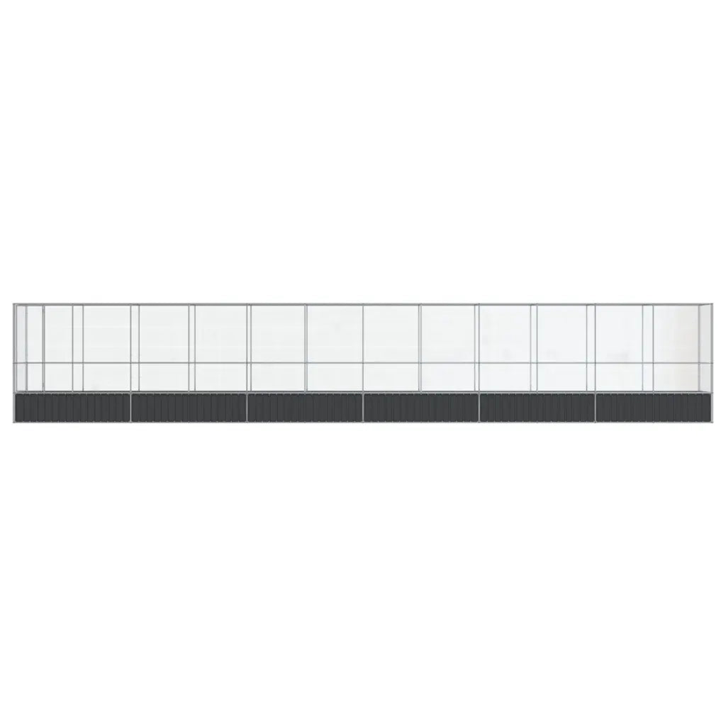 Voliera con Estensione Argento 1250,5x107x212 cm in Acciaio 3214271