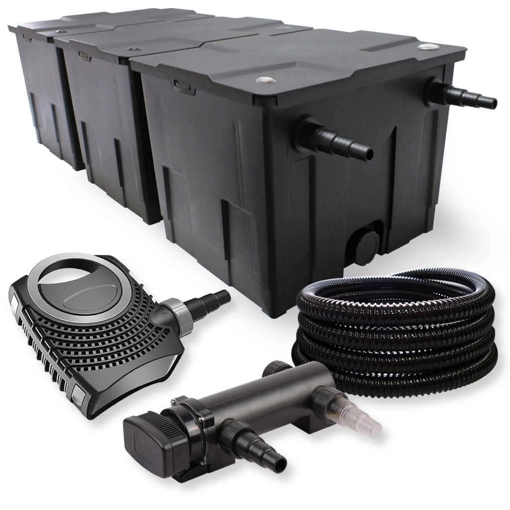 Set Filtro a 3 camere 90000l Chiarificatore 18W Pompa NEO8000 70W Tubo