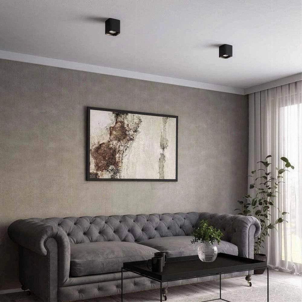 Trade Shop - Porta Faretto Orientabile Da Soffitto Nero Per Faretto Gu10 / Gu5.3 P34-gu10-n1 -