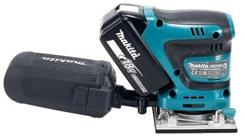 Makita DBO484Z Levigatrice Orbitale a Batteria 18 V 11000-14000 OPM con Velocita' Regolabile e Sistema Velcro colore Nero Blu