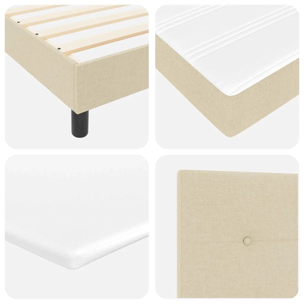 Letto a molle con materasso Crema 100 x 200 cm Tessuto 3340015