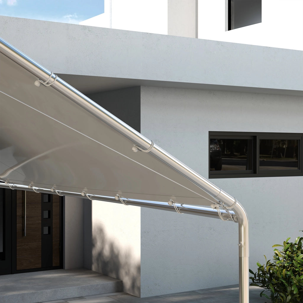 Copertura per Carport Auto 6x3 m in PE Bianco Anti-UV con Corde Elastiche ¨C zephmum ¨C Bianco