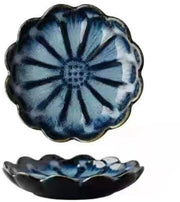 Set di piatti da snack in ceramica a forma di fiori - 4 pezzi - diametro 11,3 cm - lavabile in lavastoviglie