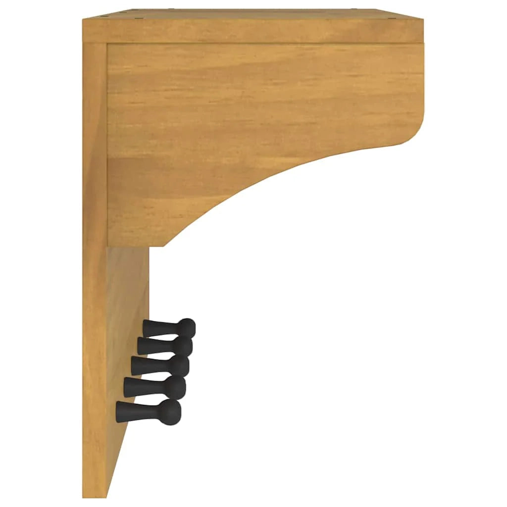 Appendiabiti da parete con pratici ganci design rustico corridoio 87 x 30 x 42 cm legno massello di noce 02_0056696