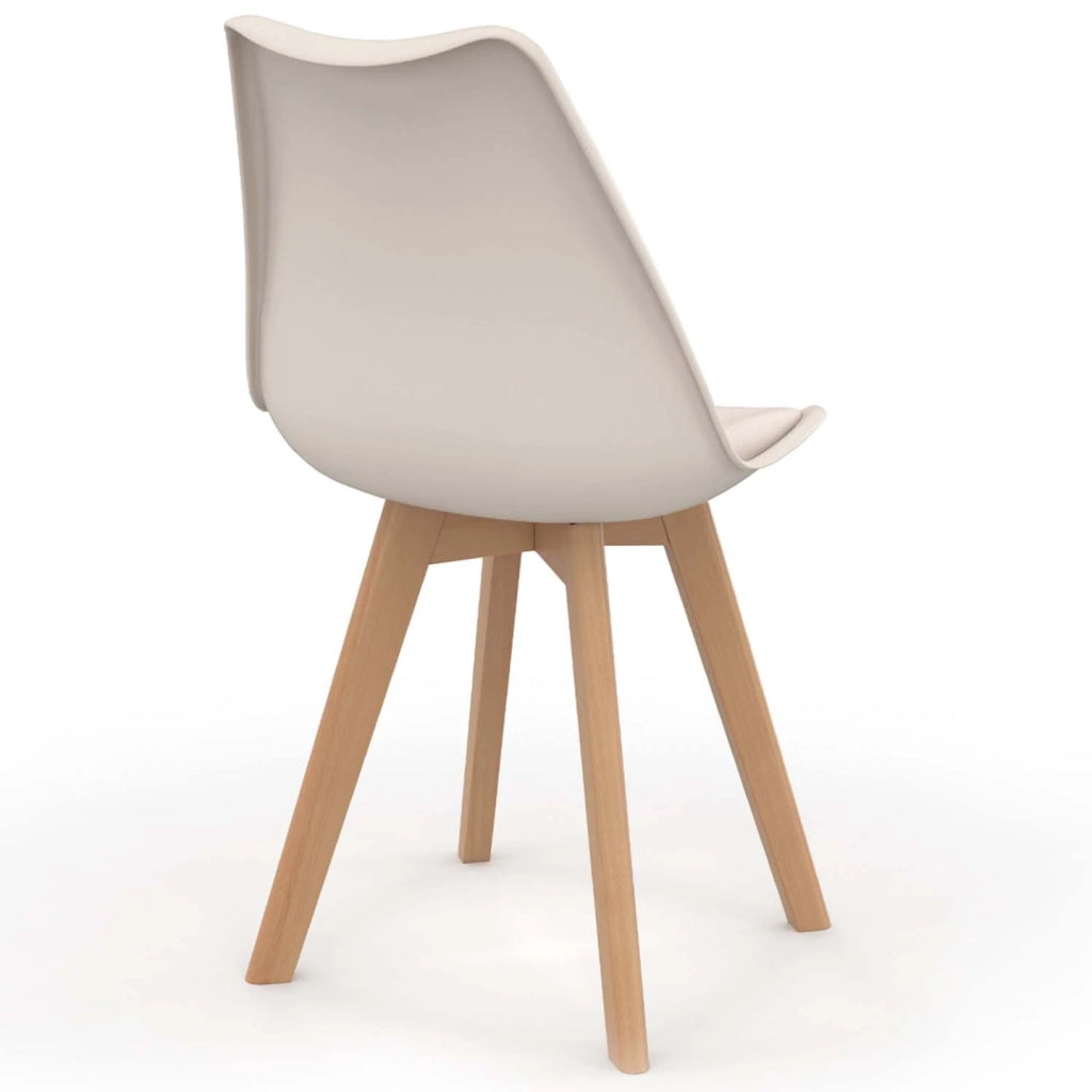 IDMarket - Lote de 6 sillas de comedor escandinavas SARA beige