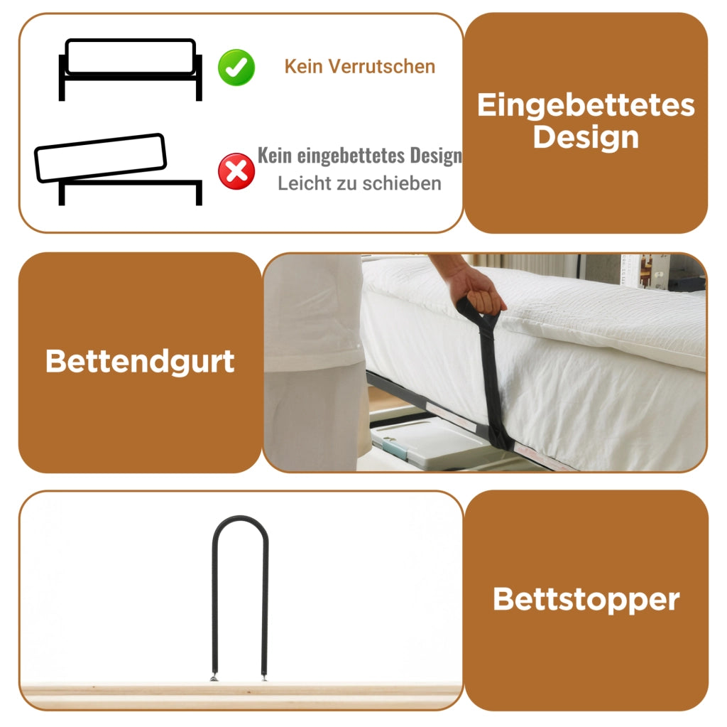 Letto singolo beige 90x190 cm con LED e contenitore idraulico