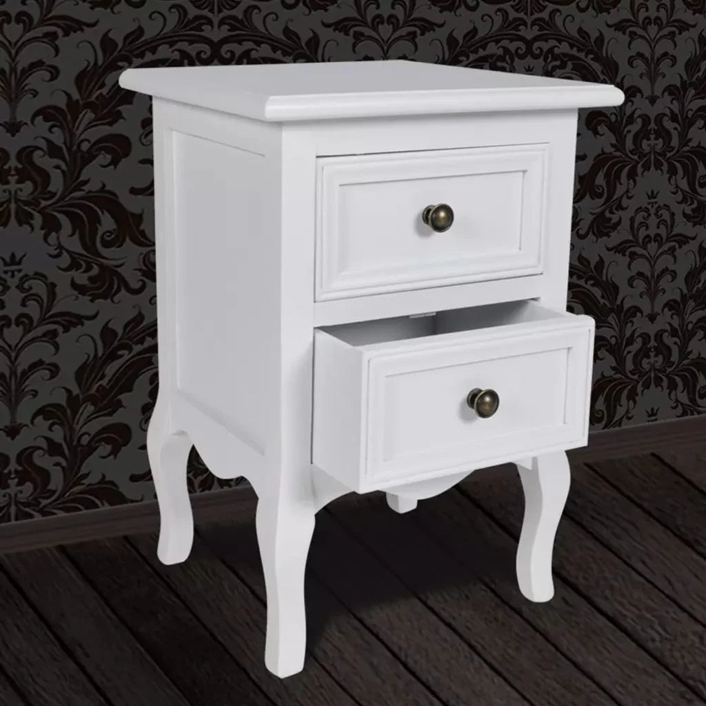 Comodino comodino cassettiera mobili per camera da letto 2 pezzi con 2 cassetti MDF bianco 1402190