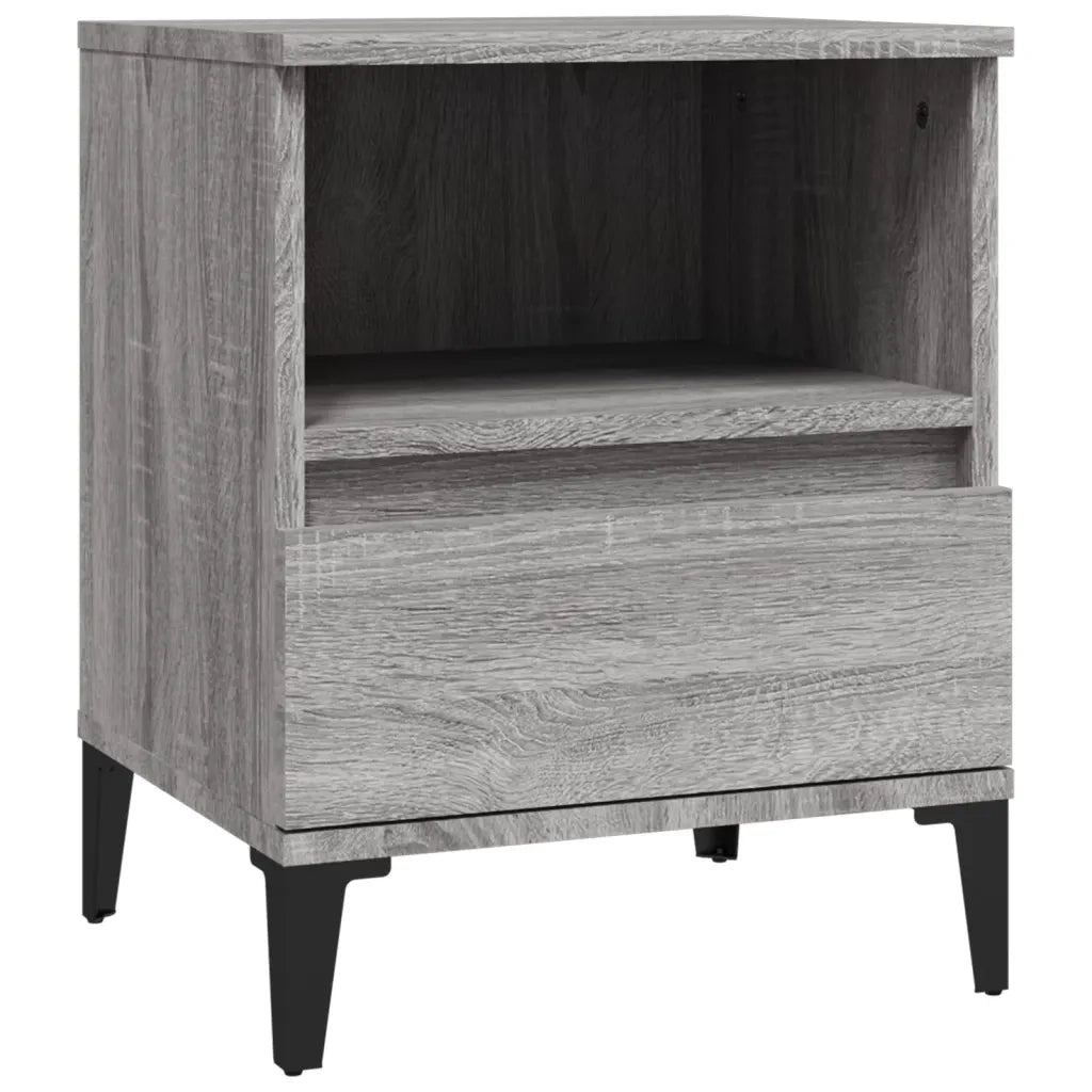 Set di 2 Comodini | Armadio da Notte | Mobiletto da notte Grigio Sonoma 40x35x50 cm