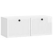 Mobile Porta TV da Muro Bianco Lucido 78,5 x 31 x 30 cm