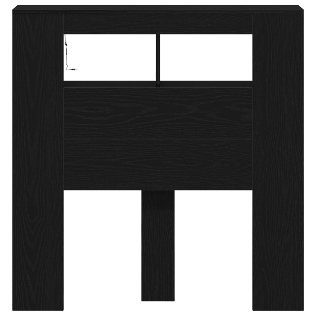 Testata da letto vitaXL con luci LED Rovere Nero 100x18,5x103,5 cm