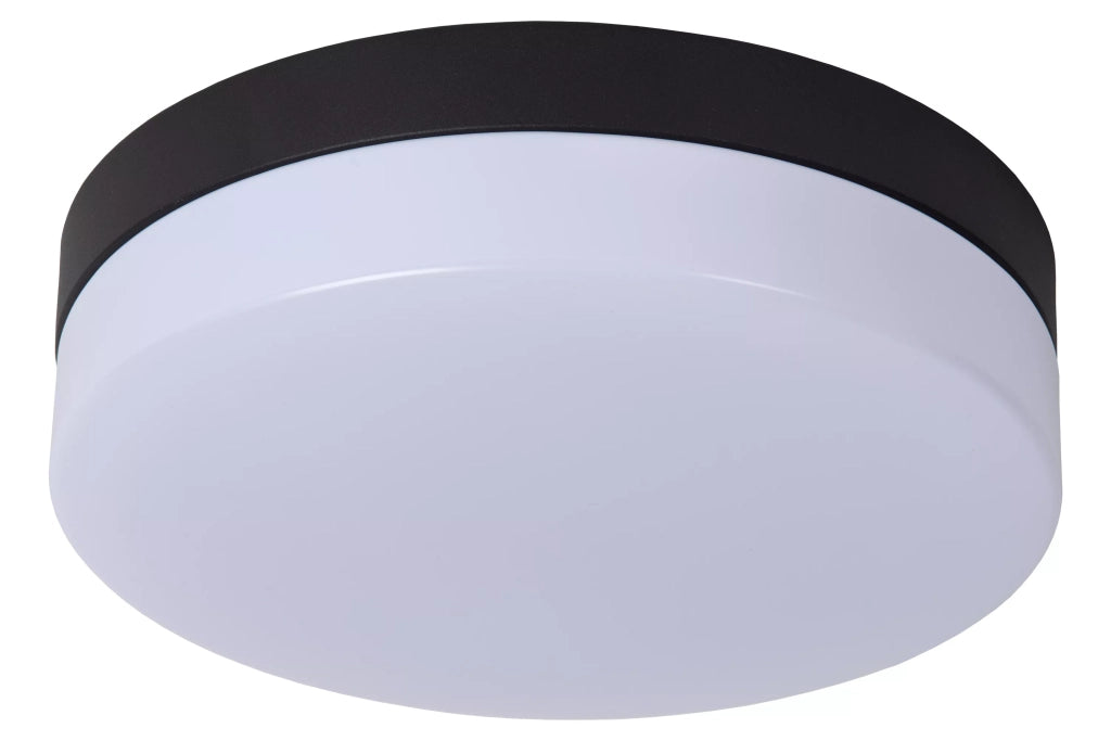 Plafoniera bagno LED Lucide Biskit tonda 23cm 12W nera