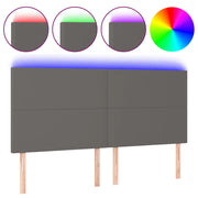 Testiera | Testata a LED Grigio 200x5x118/128cm in Similpelle