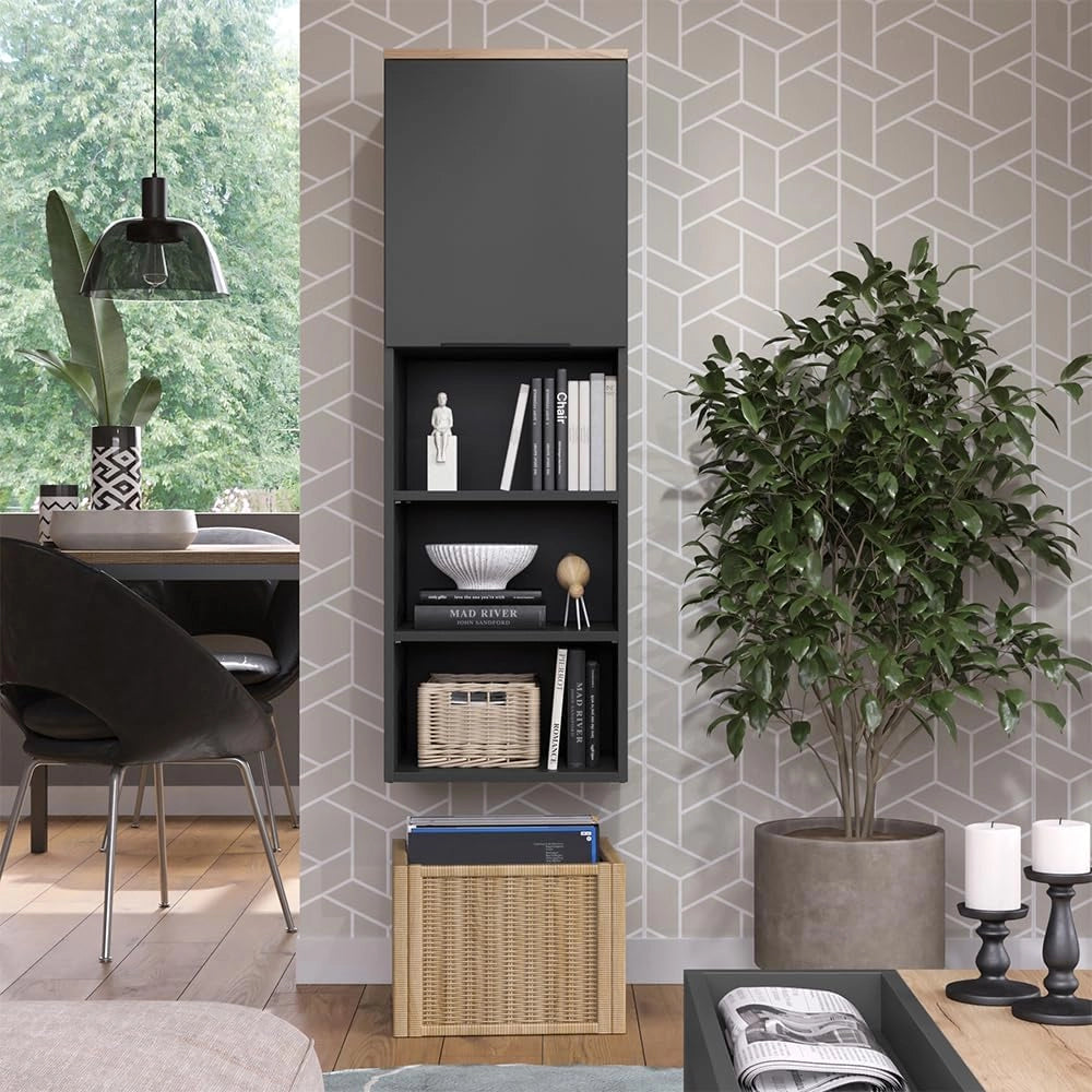 Armadio universale Wido, Antracite/Sonoma, 40.2 x 120 cm con una porta