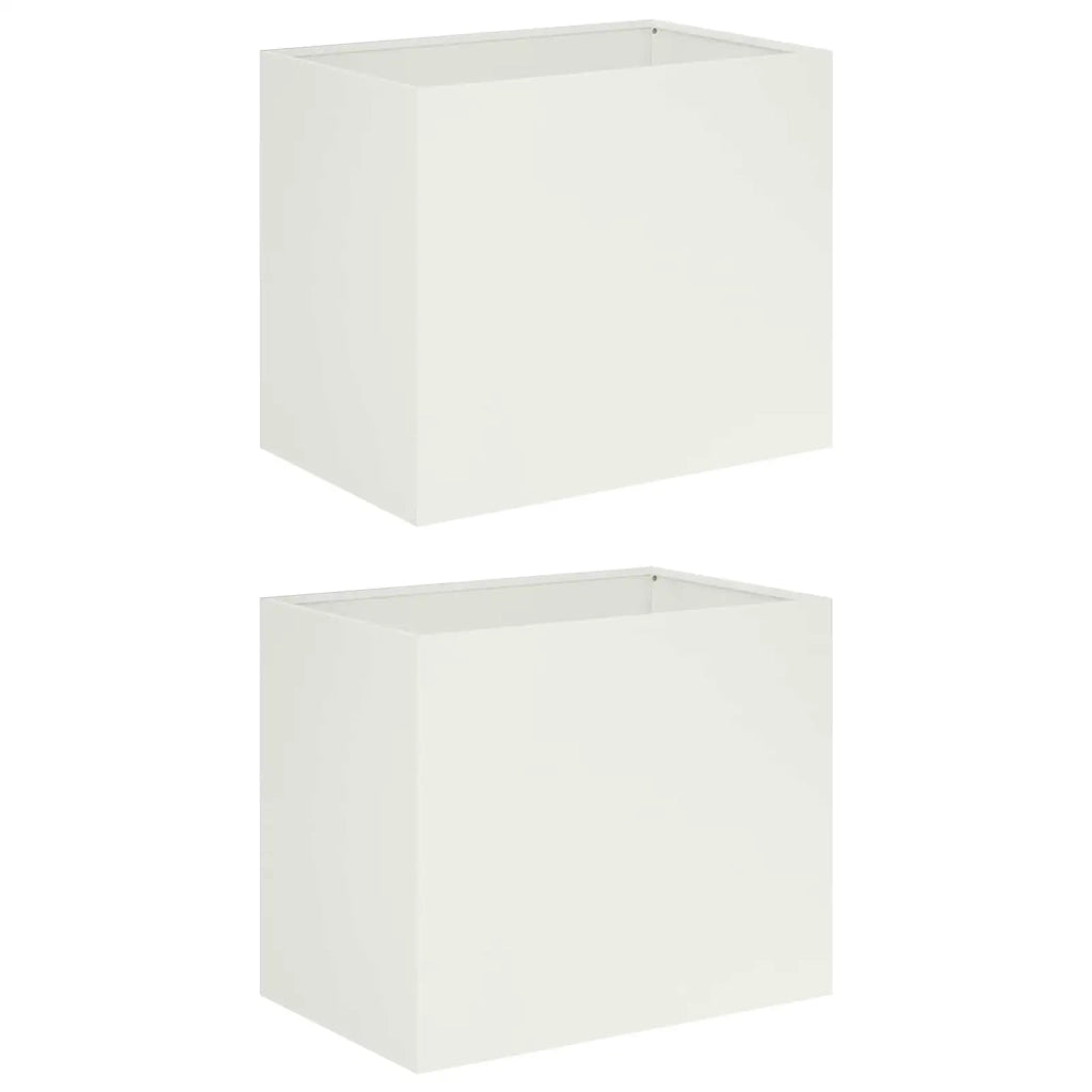 Vaso da giardino 2 pz Bianco 50 x 40 x 50 cm 8005655