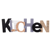 Set di 4 Scritta Decorativa In Mdf Kitchen 42,5x12 Cm