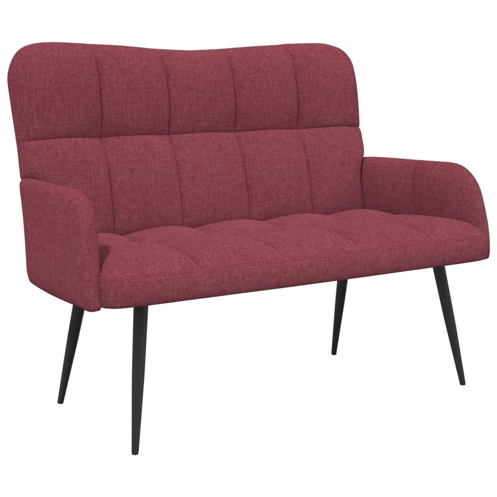Sofa a Due Posti Rosso vino 115 x 61 x 87 cm Tessuto