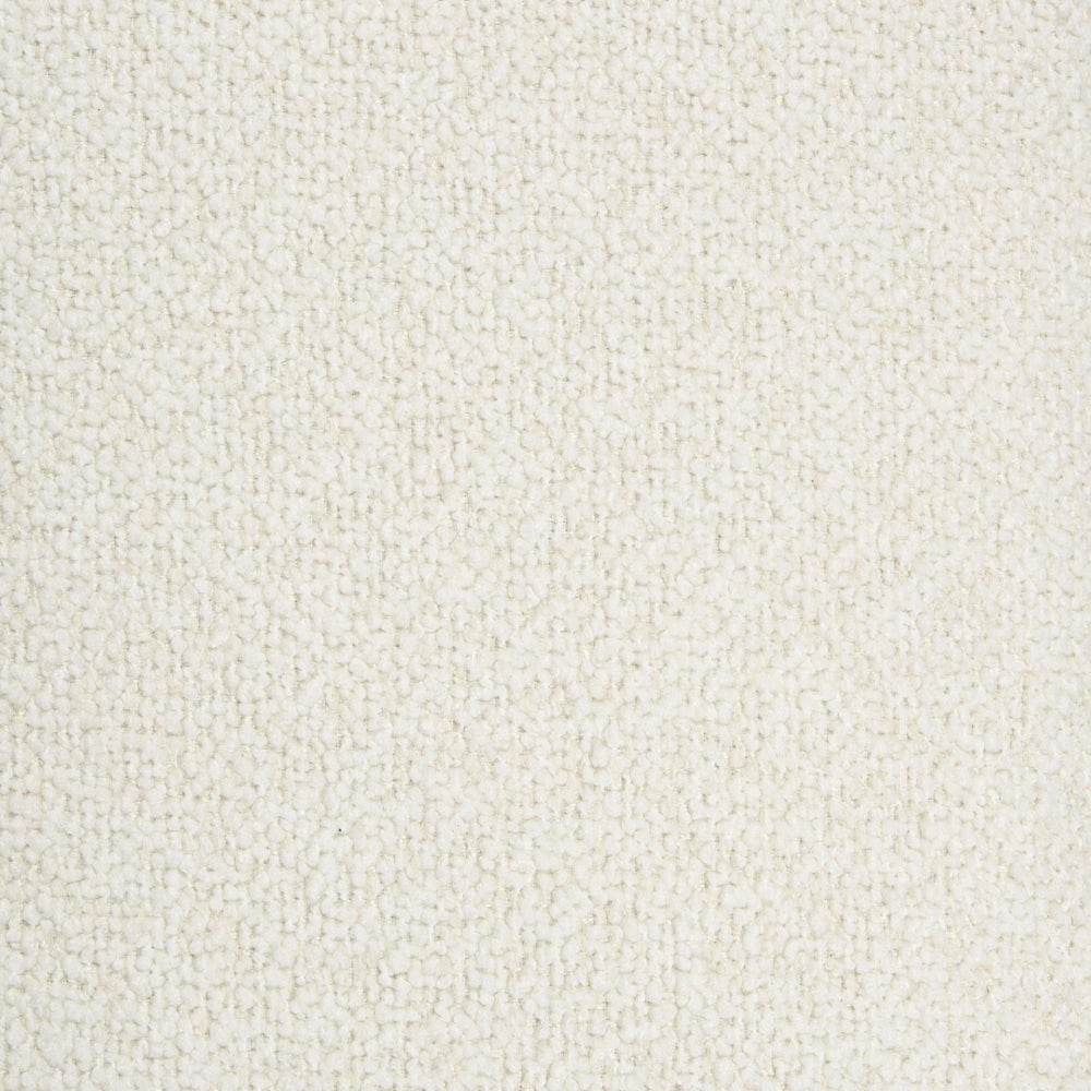 Poltrona Curva Industriale in Bouclé con Base Nera Girevole a 360° Bianco sporco